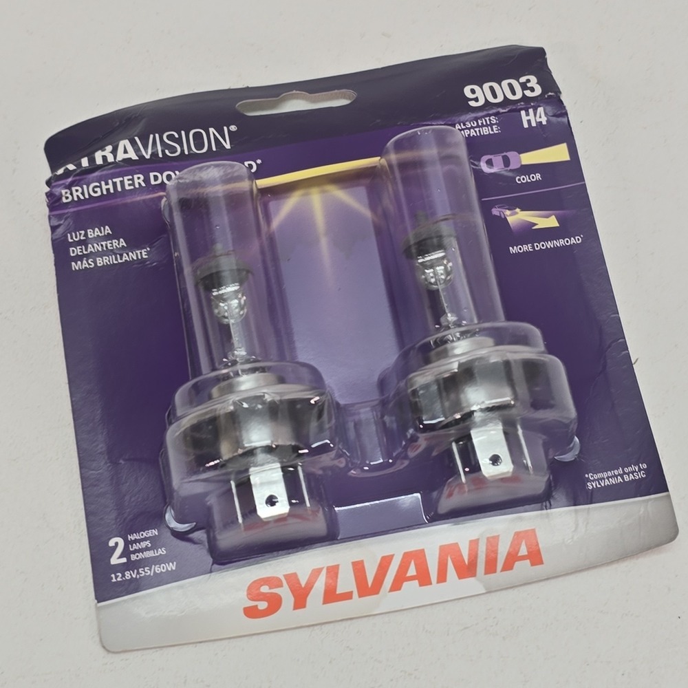 SYLVANIA XtraVision‎ 9003/H4 Halogen Bulbs 2-Pack, Clear 60/55W